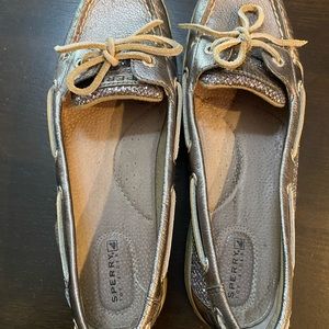 Sperry shoes, sparkly silver. Size 8.5.